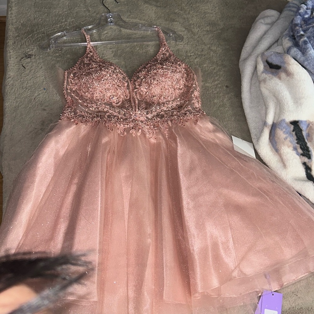 blush pink prom dress